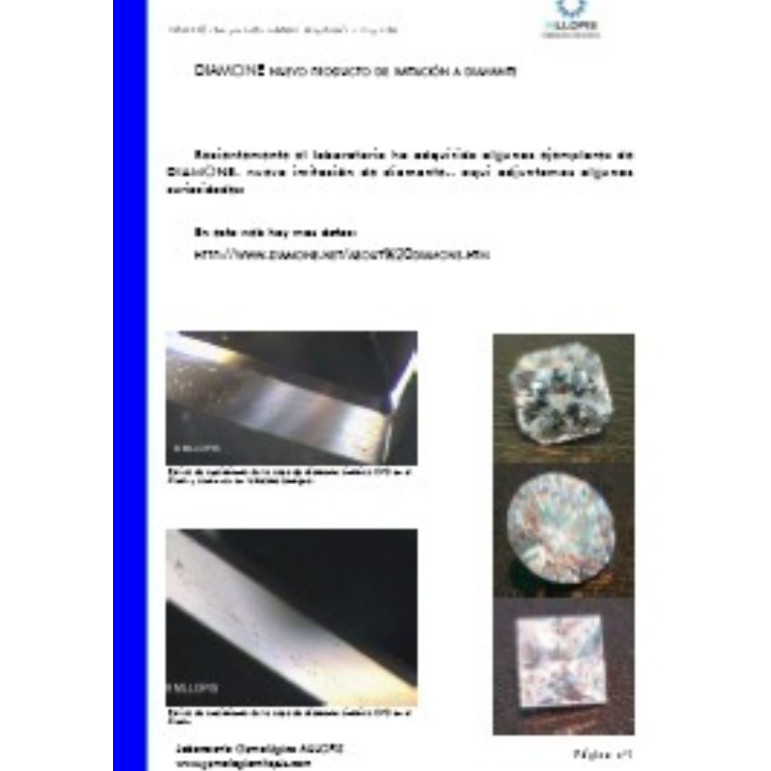 Diamone producto artificial imita a diamante