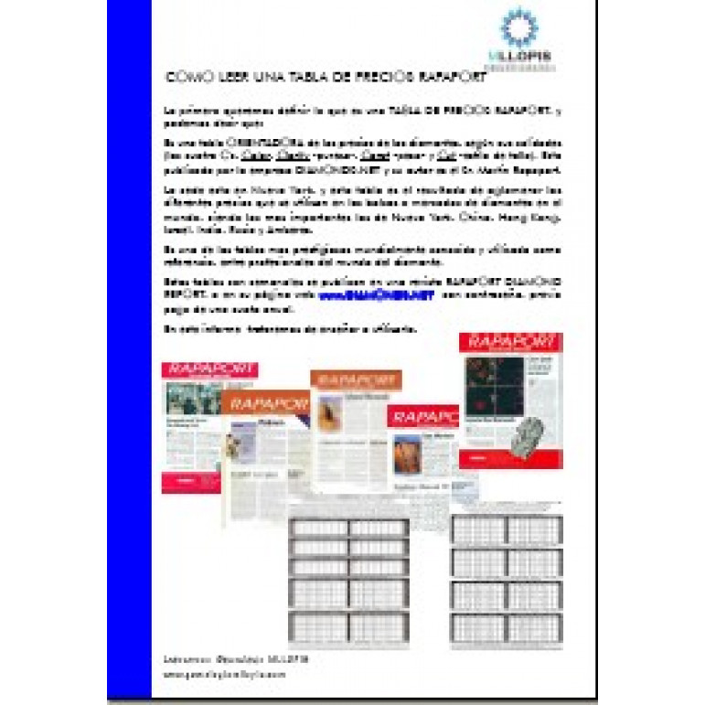 Como utilizar una tabla de precios Rapaport