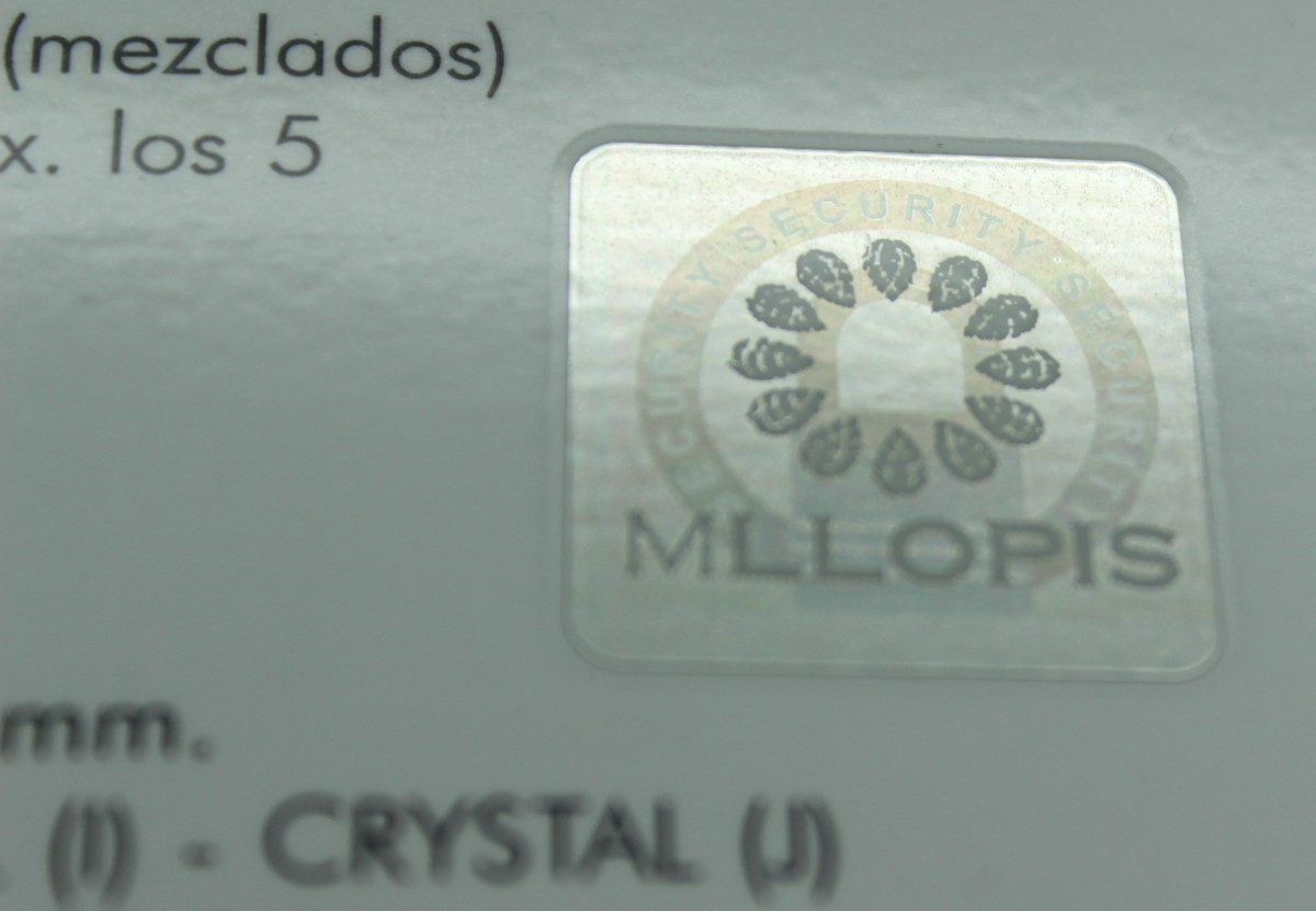 Sello holográfico del Laboratorio Gemológico MLLOPIS